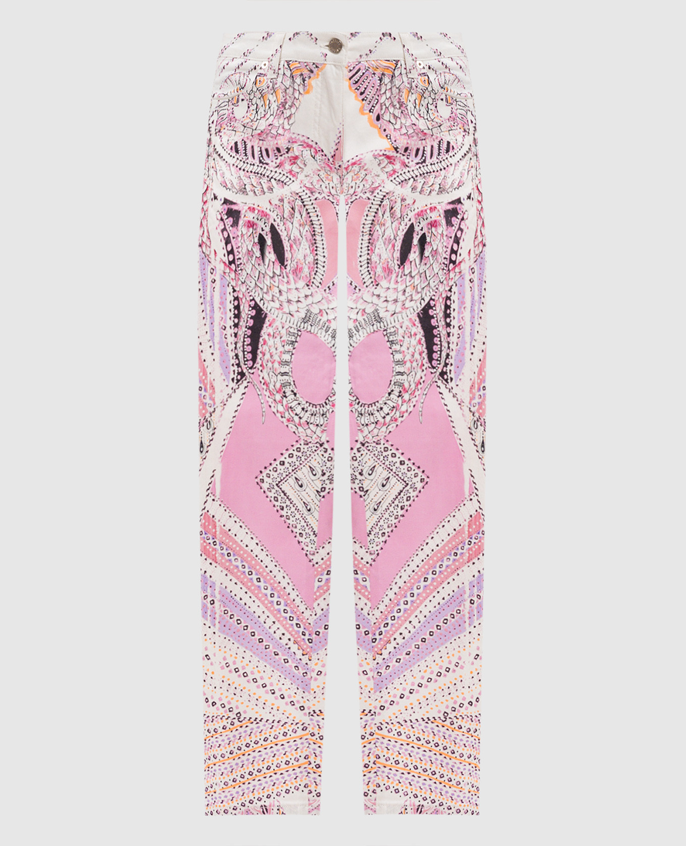 White pants in a print roberto cavalli
