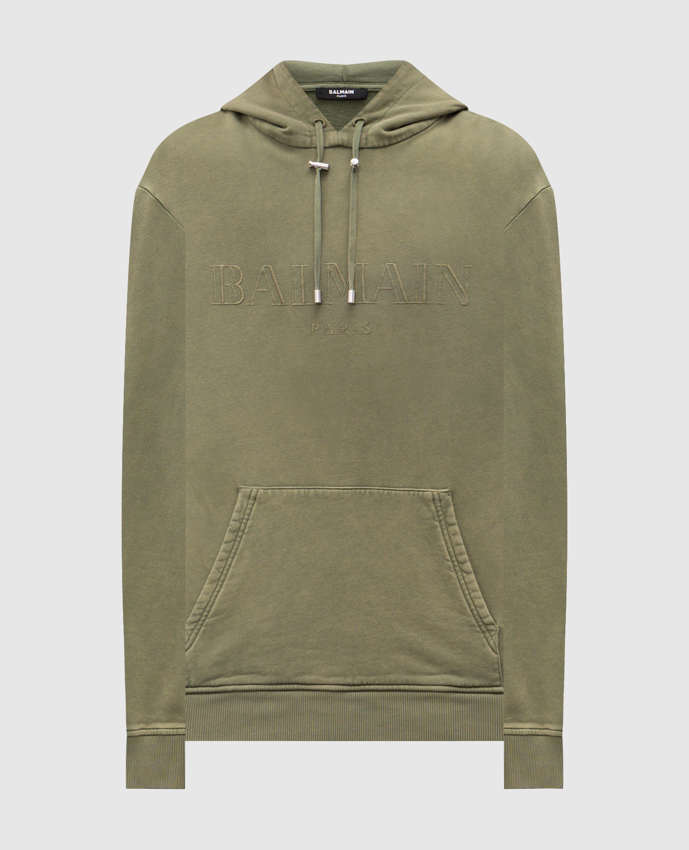 Khaki hoodies with logo embroidery