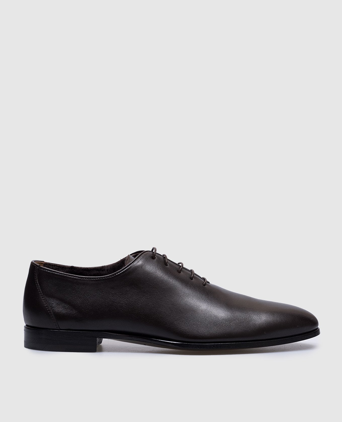 Nou Kiton Brown leather oxfords with fur