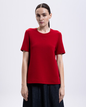 Max Mara TUBO red T-shirt with logo embroidery TUBO