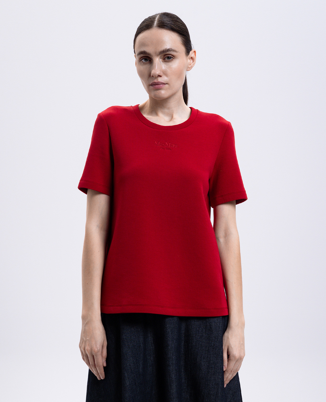 

TUBO red T-shirt with logo embroidery Max Mara