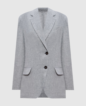 Brunello Cucinelli Gray linen jacket with lurex MH5477281
