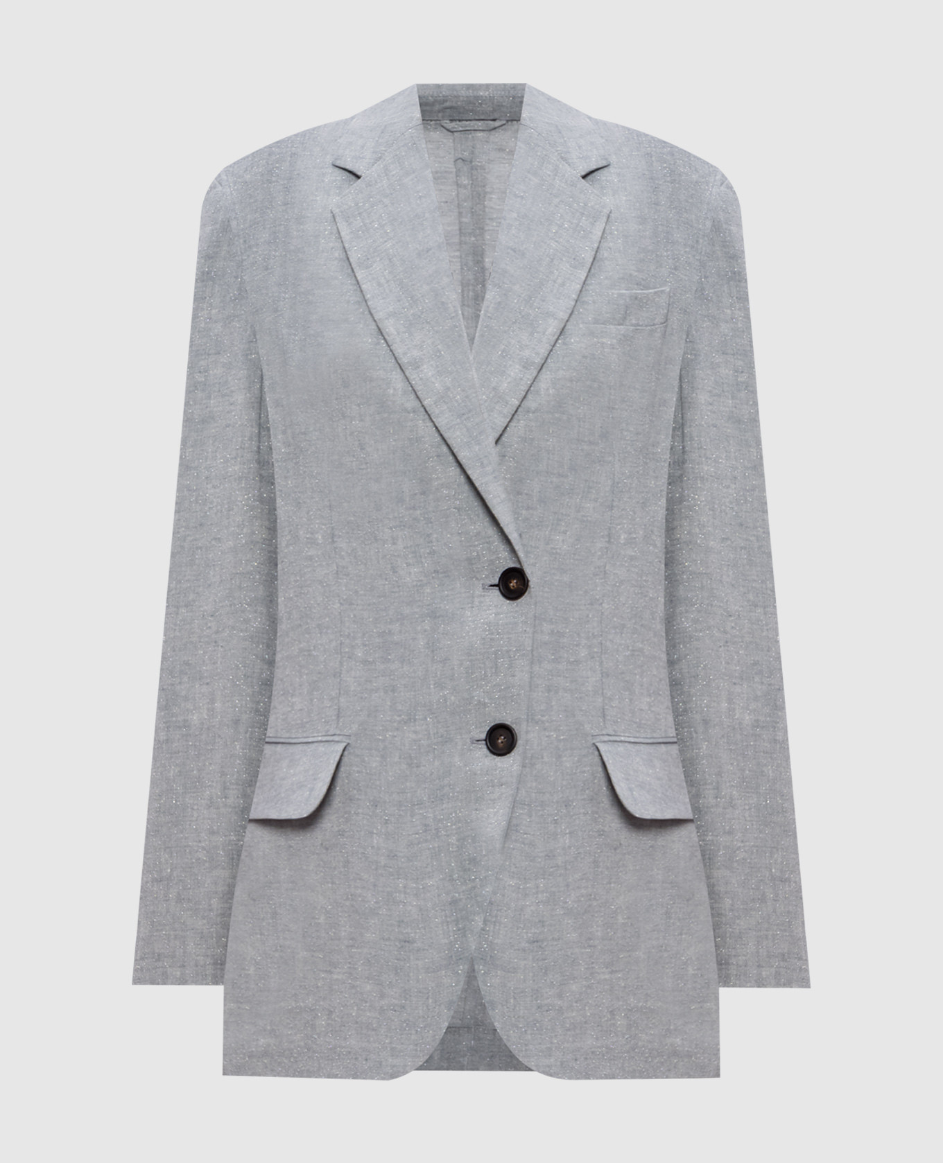 Gray linen jacket with lurex Brunello Cucinelli