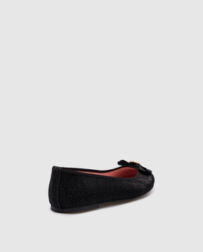 Pretty Ballerinas Children's black ballet shoes Hermione with lurex with crystals 51270