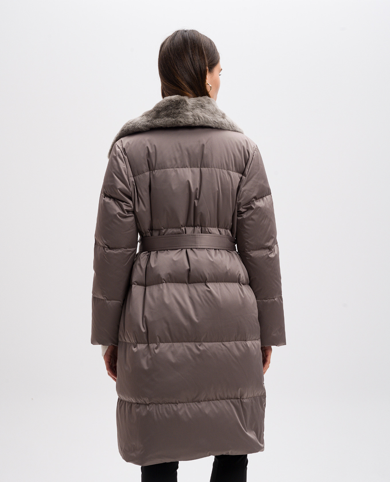 

Beige down jacket with fur Be Florence