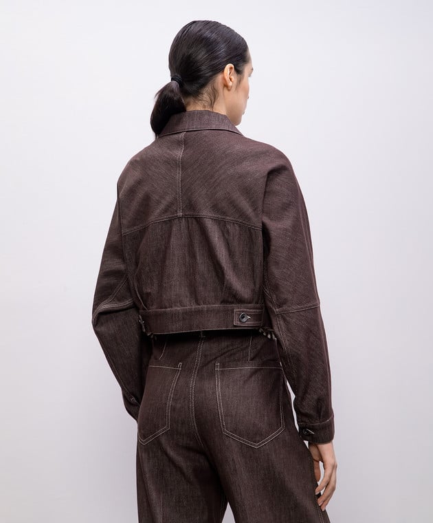 Brunello Cucinelli - Brown cropped denim jacket MB1257816