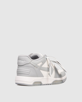 Off-White Out Of Office grey leather sneakers M189C9L007
