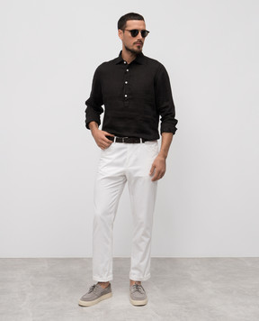 Enrico Mandelli Brown linen shirt 0SPORT5711