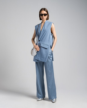 Gauchere Blue asymmetric waistcoat with a reaper effect M12402480600