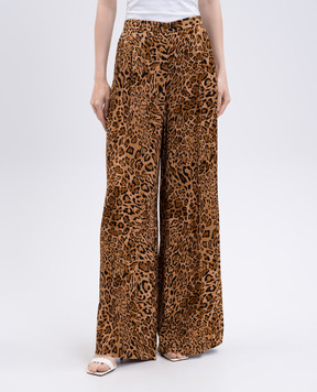 Twinset Brown animal print pants 252TP2474
