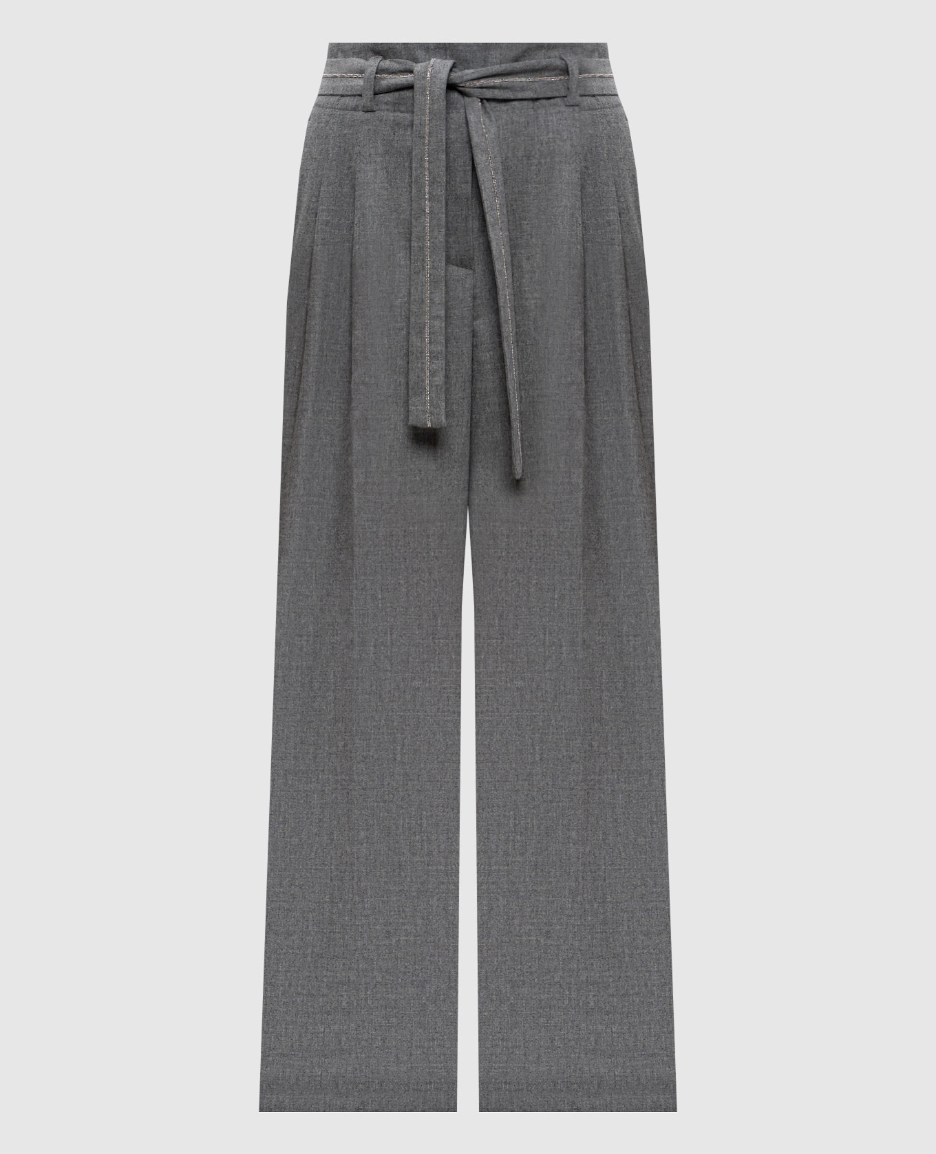

Gray wool and cashmere pants with monil chain Peserico, Grey