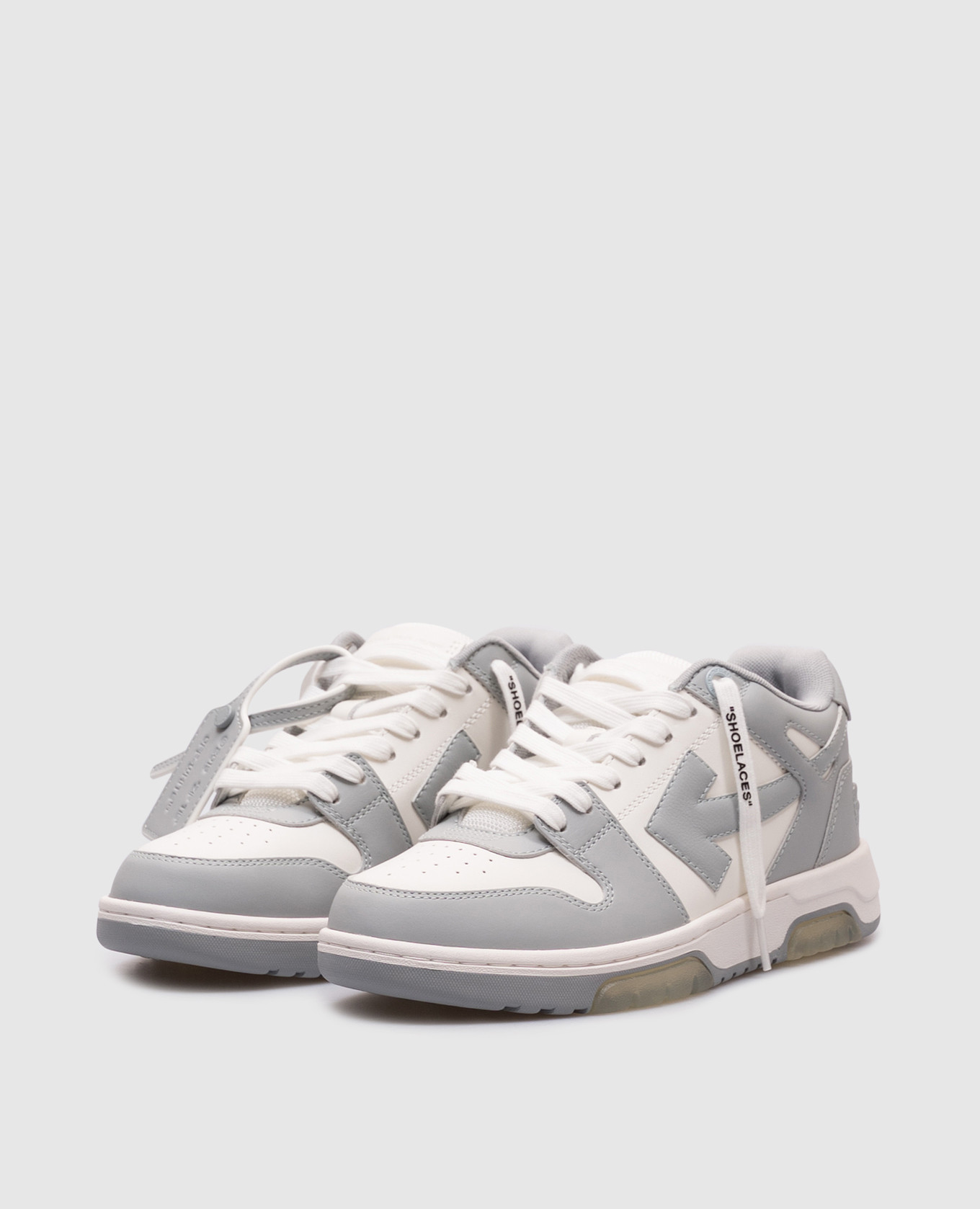 

Out Of Office grey leather sneakers Off-White