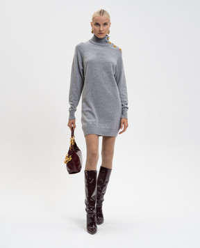 Balmain Gray cashmere and wool dress FF0R9382KI87