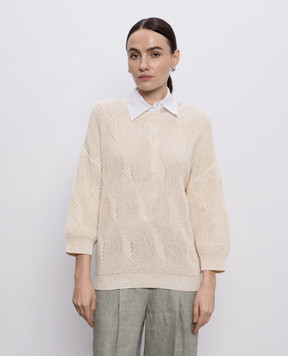 Peserico Beige sweater with sequin pattern S99774F0709110