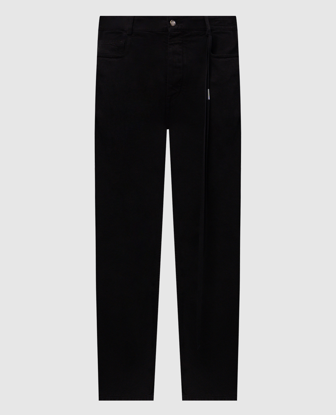 Gill black jeans with branded tapes Ann Demeulemeester