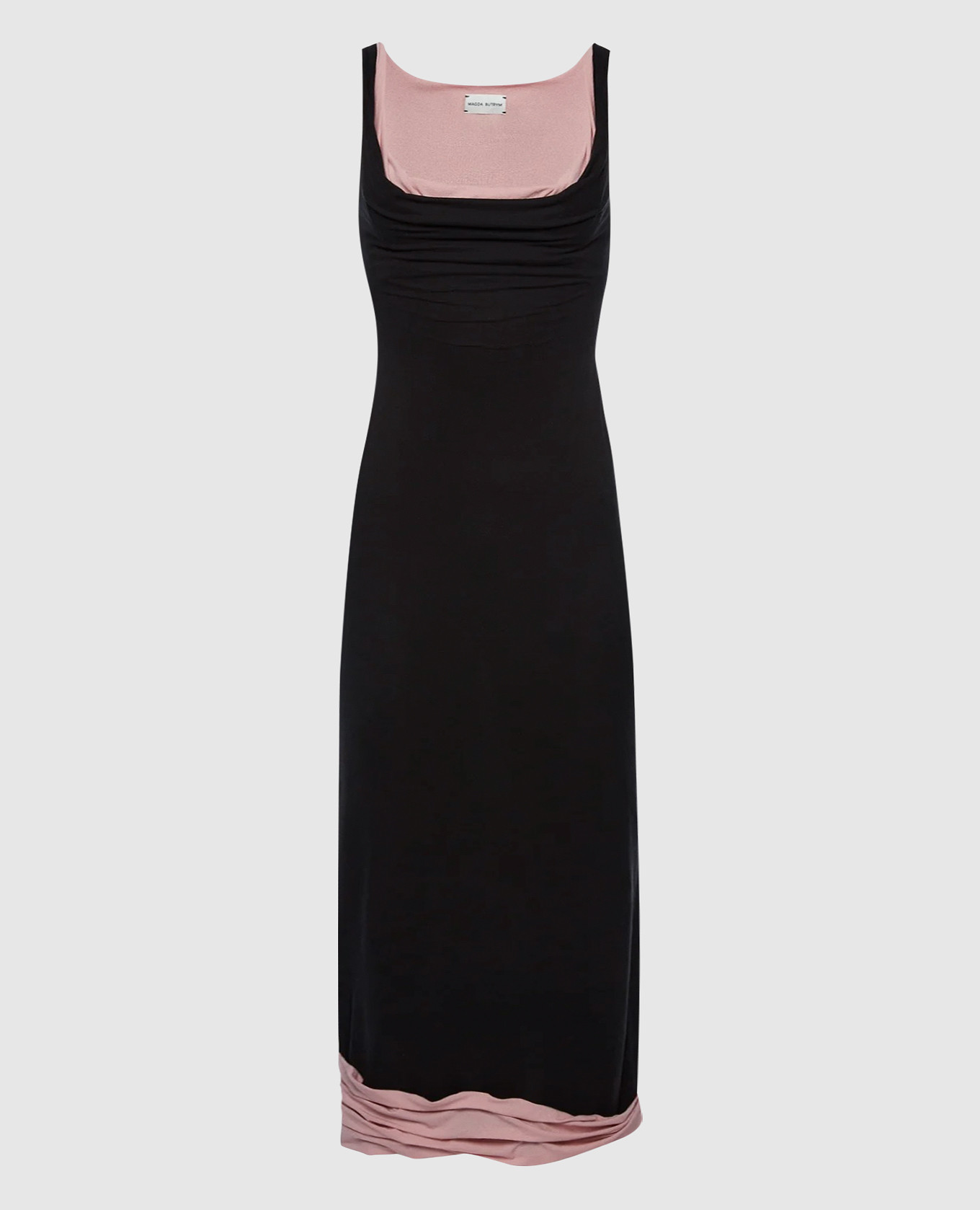 

Black midi dress with linen Magda Butrym