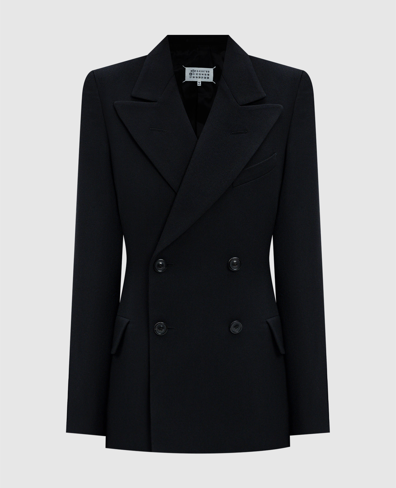 Black double-breasted wool jacket maison margiela