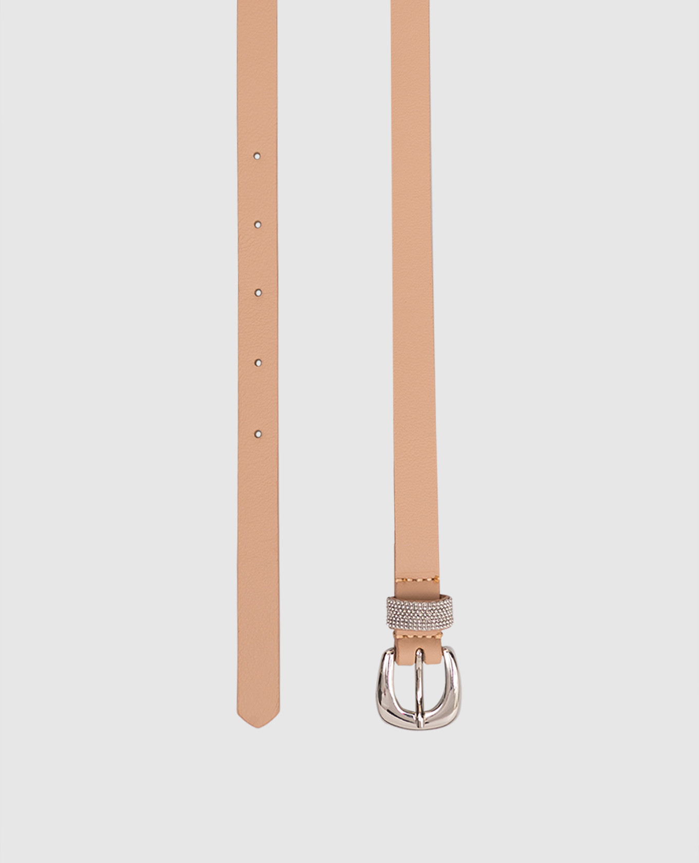 

Beige leather belt with monil chain Peserico