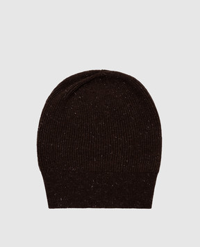 Peserico Brown wool and silk hat with lurex S36210F1209095