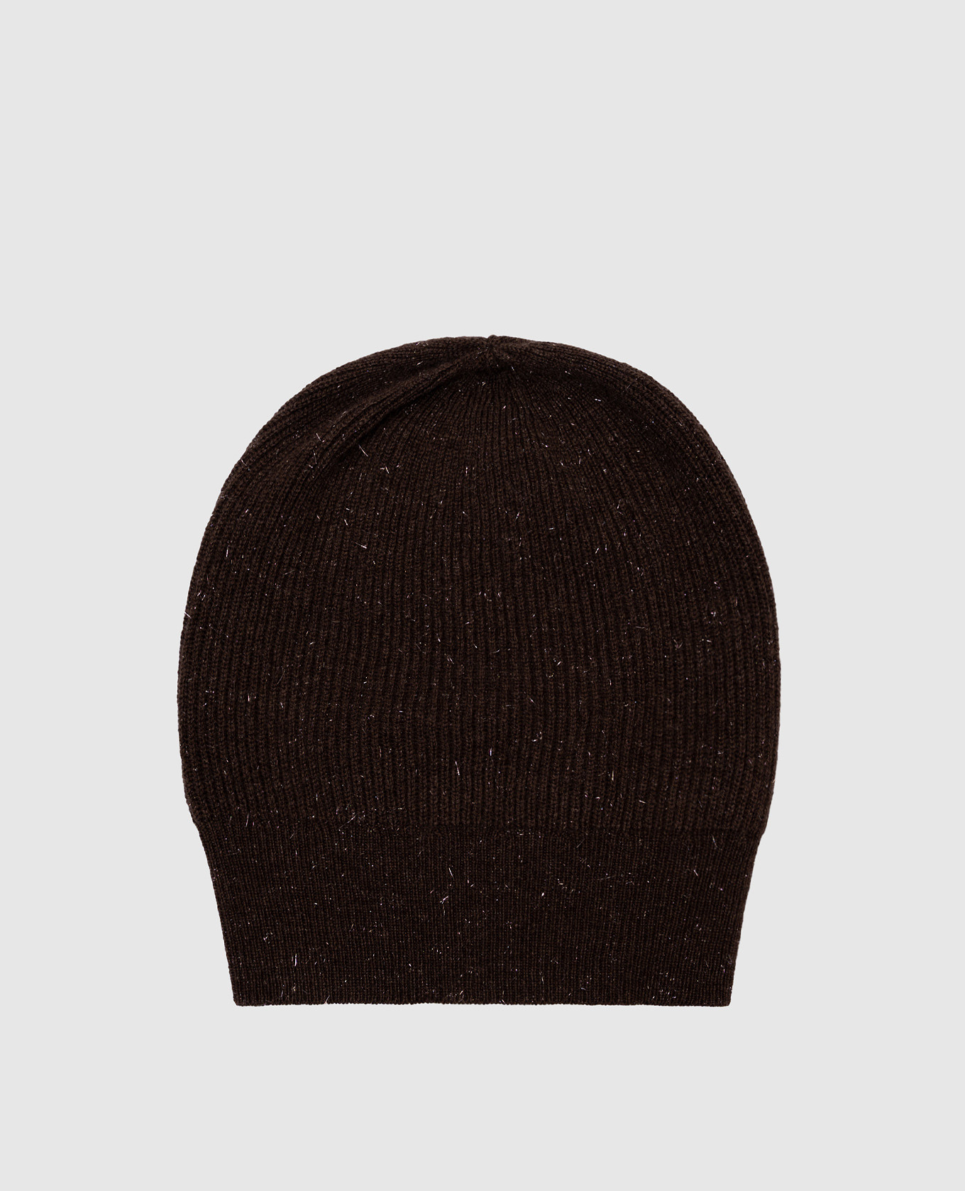 

Brown wool and silk hat with lurex Peserico