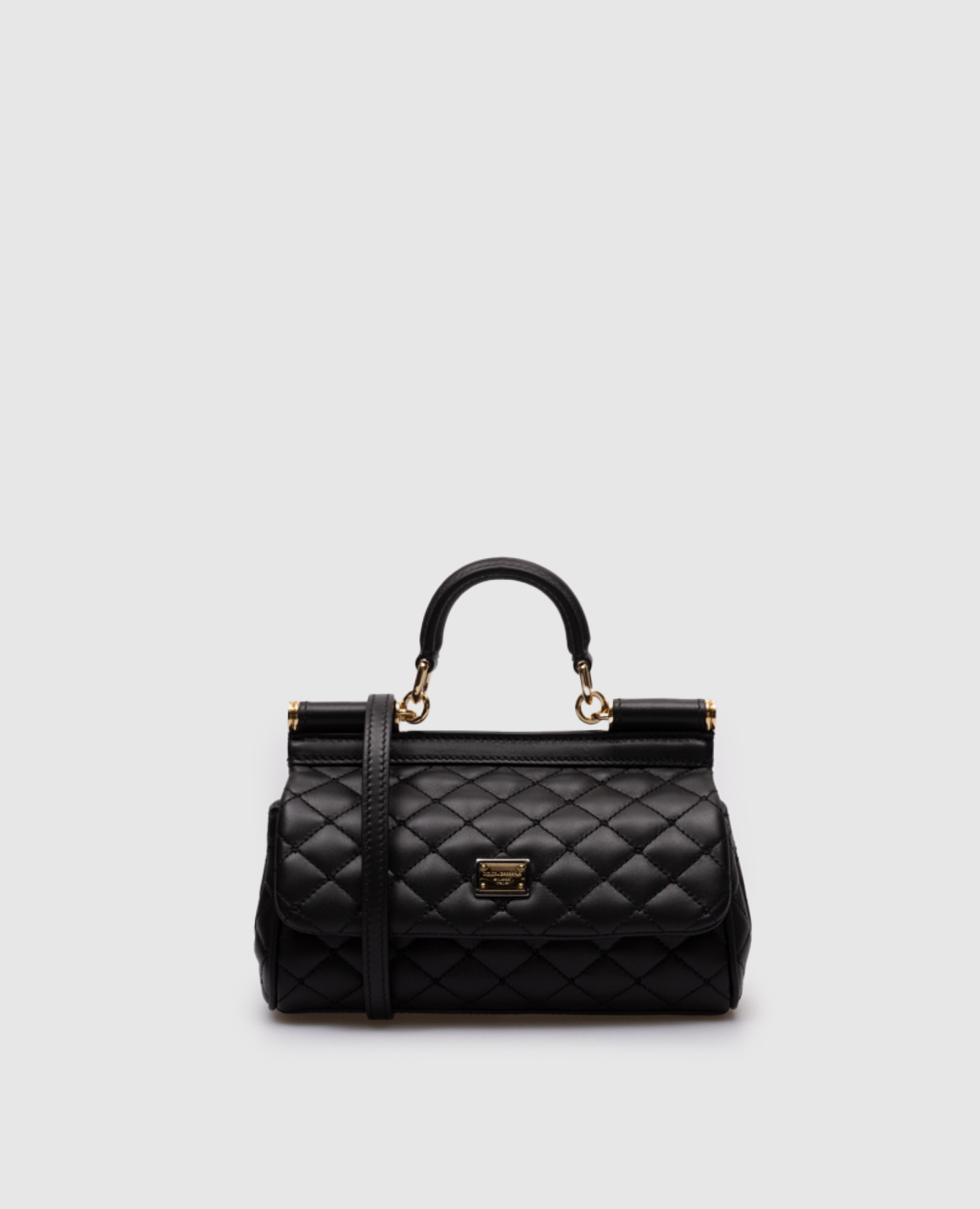 

SICILY black leather tote bag with logo Dolce&Gabbana