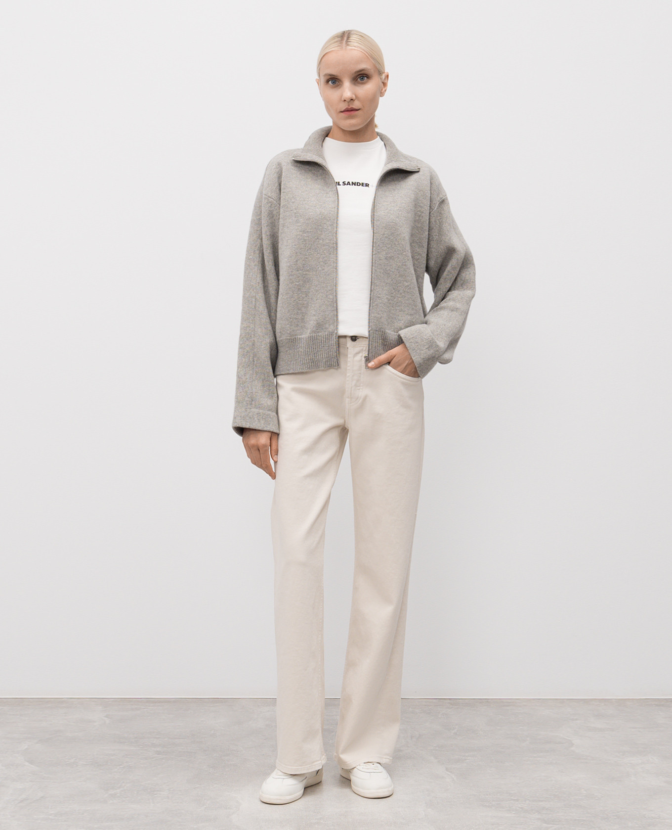 

White T-shirt with logo print Jil Sander