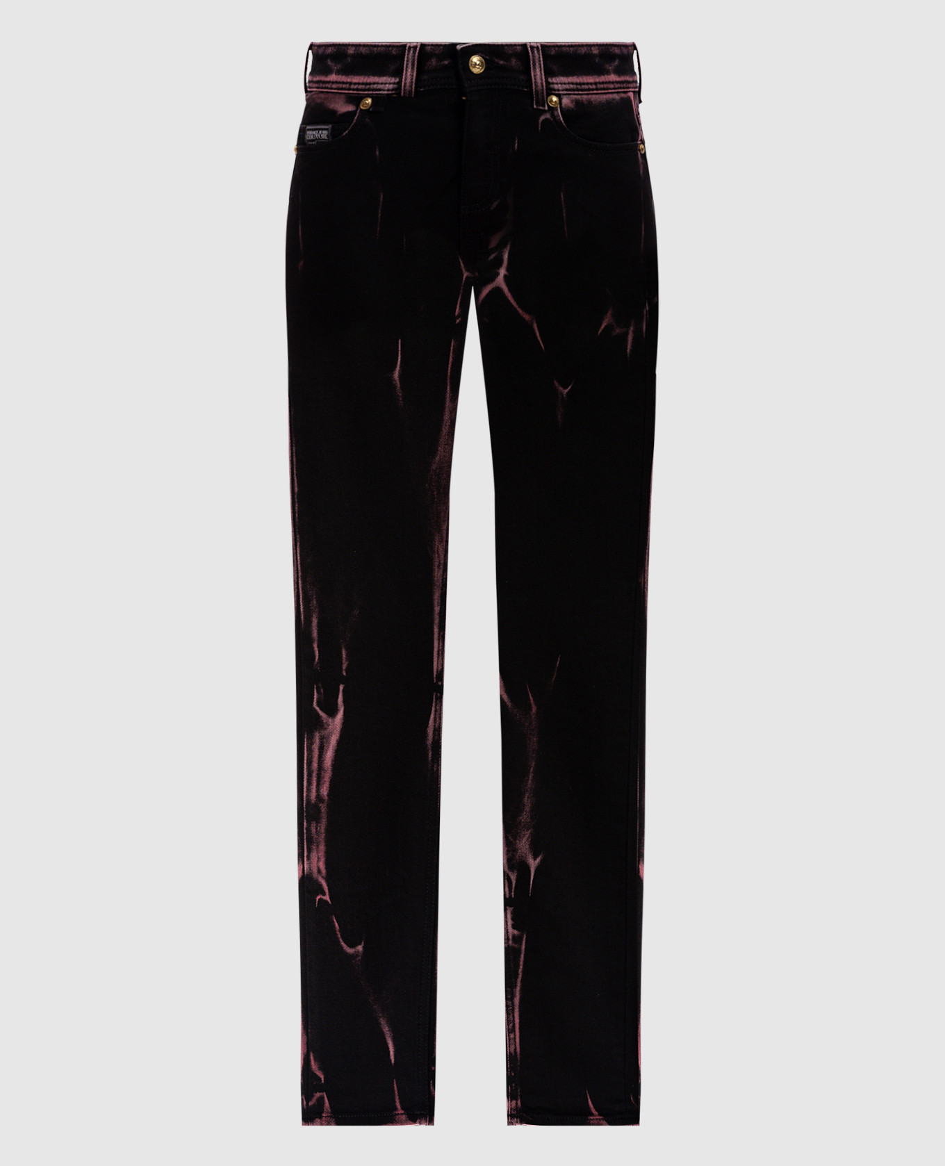Black jeans with a marble effect Versace Jeans Couture