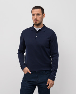 ISAIA Blue silk polo shirt MG8327Y0470