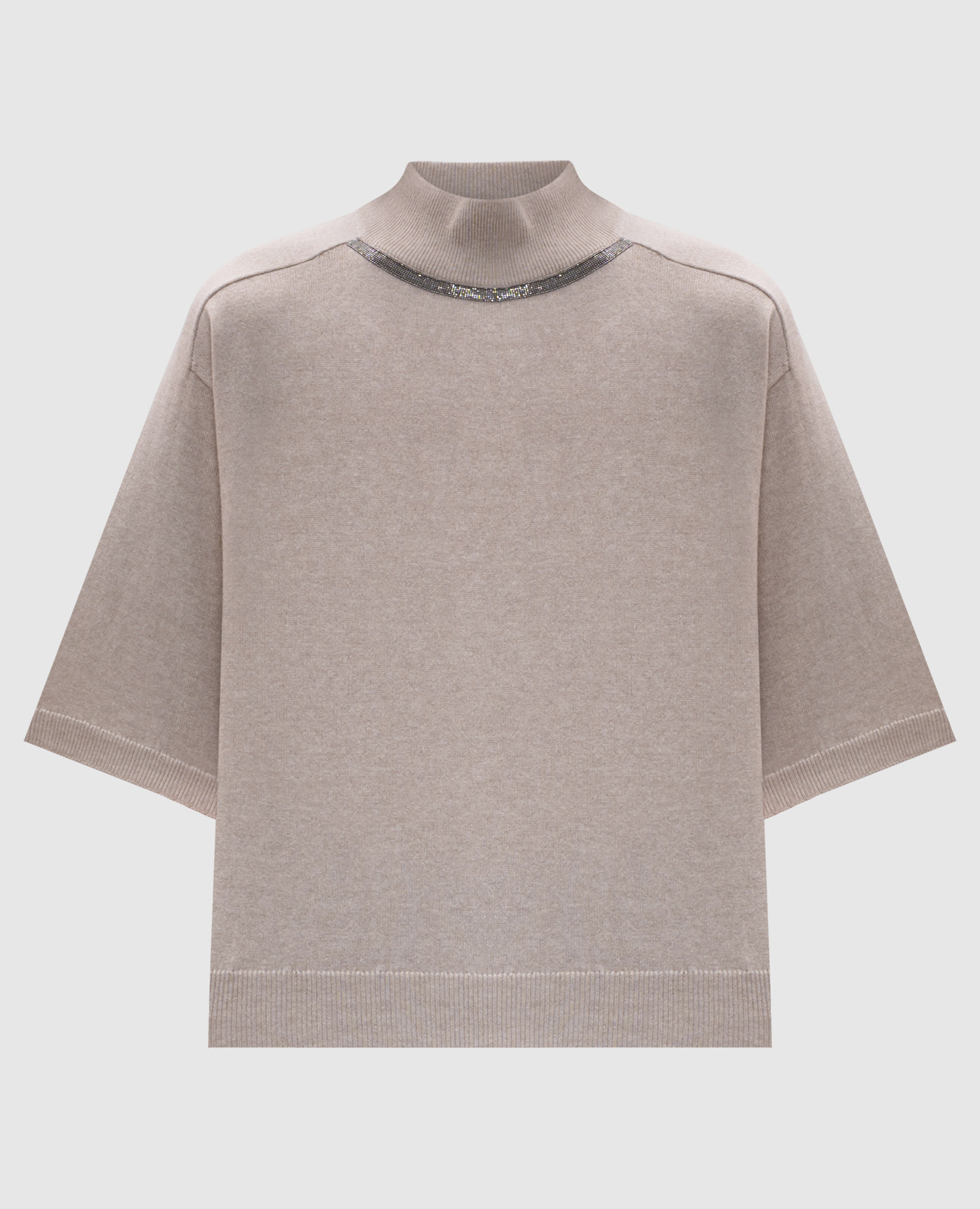 

Beige cashmere jumper with monil chain Brunello Cucinelli