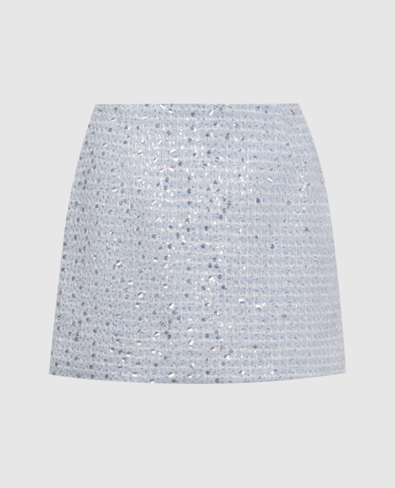 

Blue tweed mini skirt with sequins Solotre, Light blue