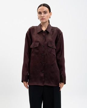 Khaite Matteo burgundy silk blouse 24043002