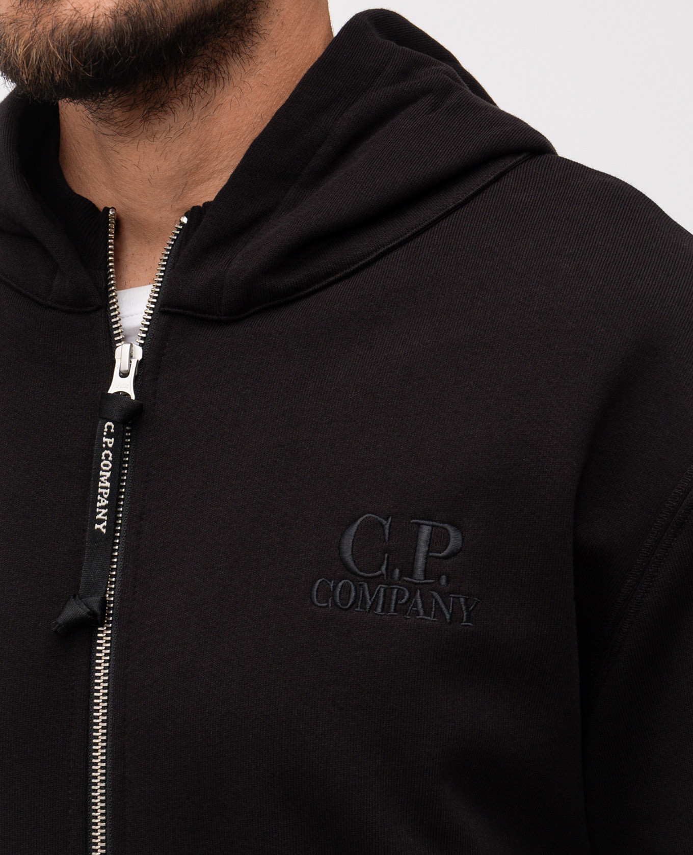 

Black sports jacket with logo embroidery C.P. Company