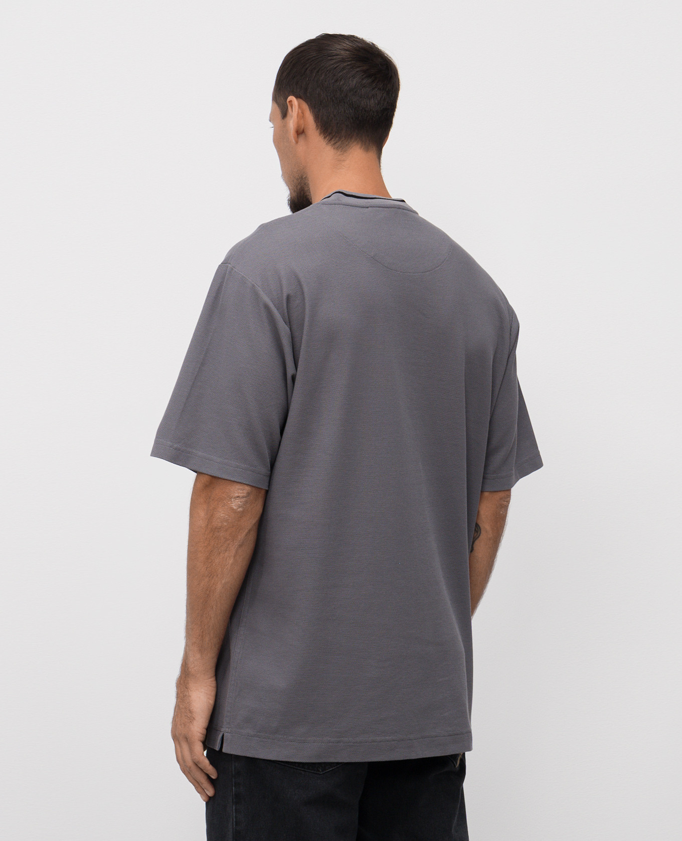 Grey T-shirt with DG logo monogram embroidery Dolce&Gabbana 4
