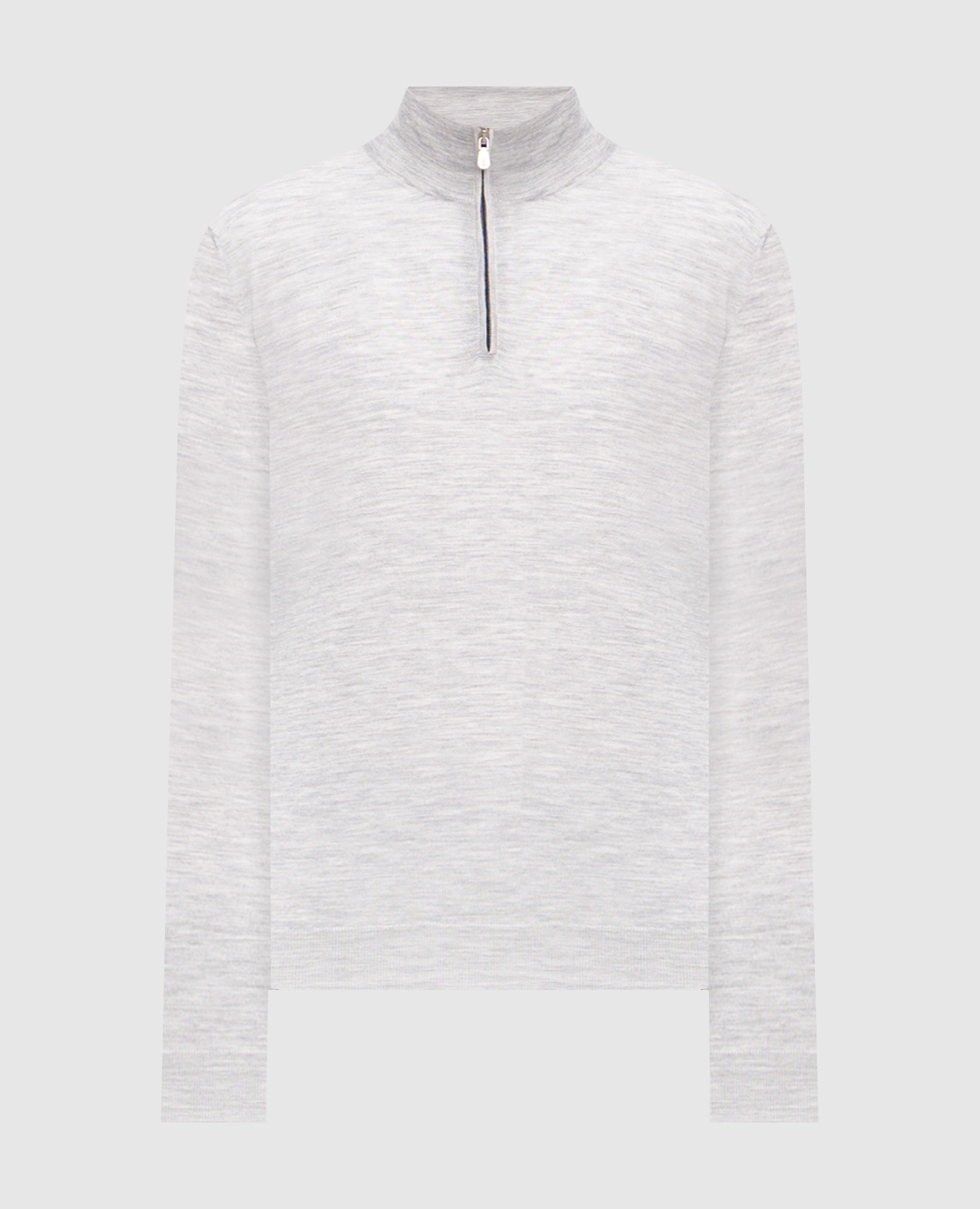Grey melange wool and cashmere jumper Brunello Cucinelli