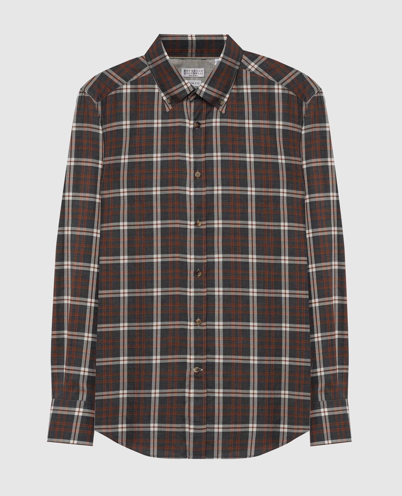 

Gray checked shirt Brunello Cucinelli, Серый