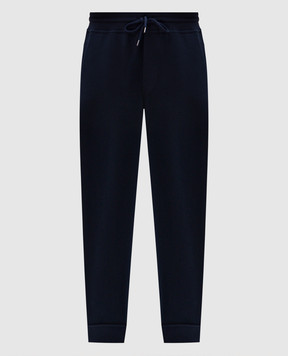 Brunello Cucinelli Blue joggers with logo print MM8363231G