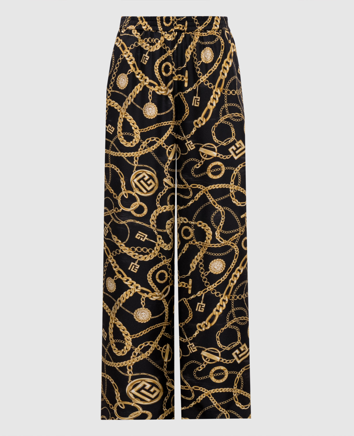 

Black printed silk pants Balmain