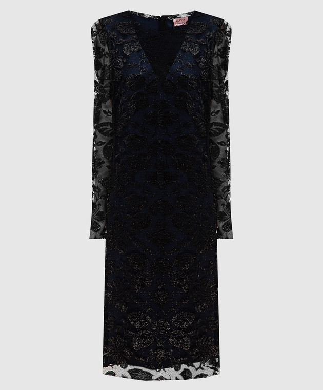 Lanvin - Blue dress with lace and lurex RWDR21593364 - shop with Estonia  delivery at Symbol
