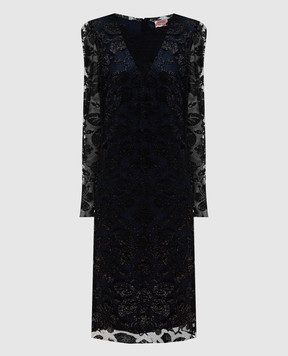 Lanvin Blue dress with lace and lurex RWDR21593364