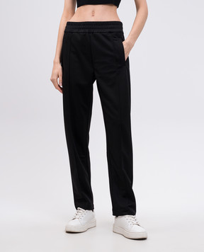 Palm Angels Black pants with logo print PWCJ036S25FAB001