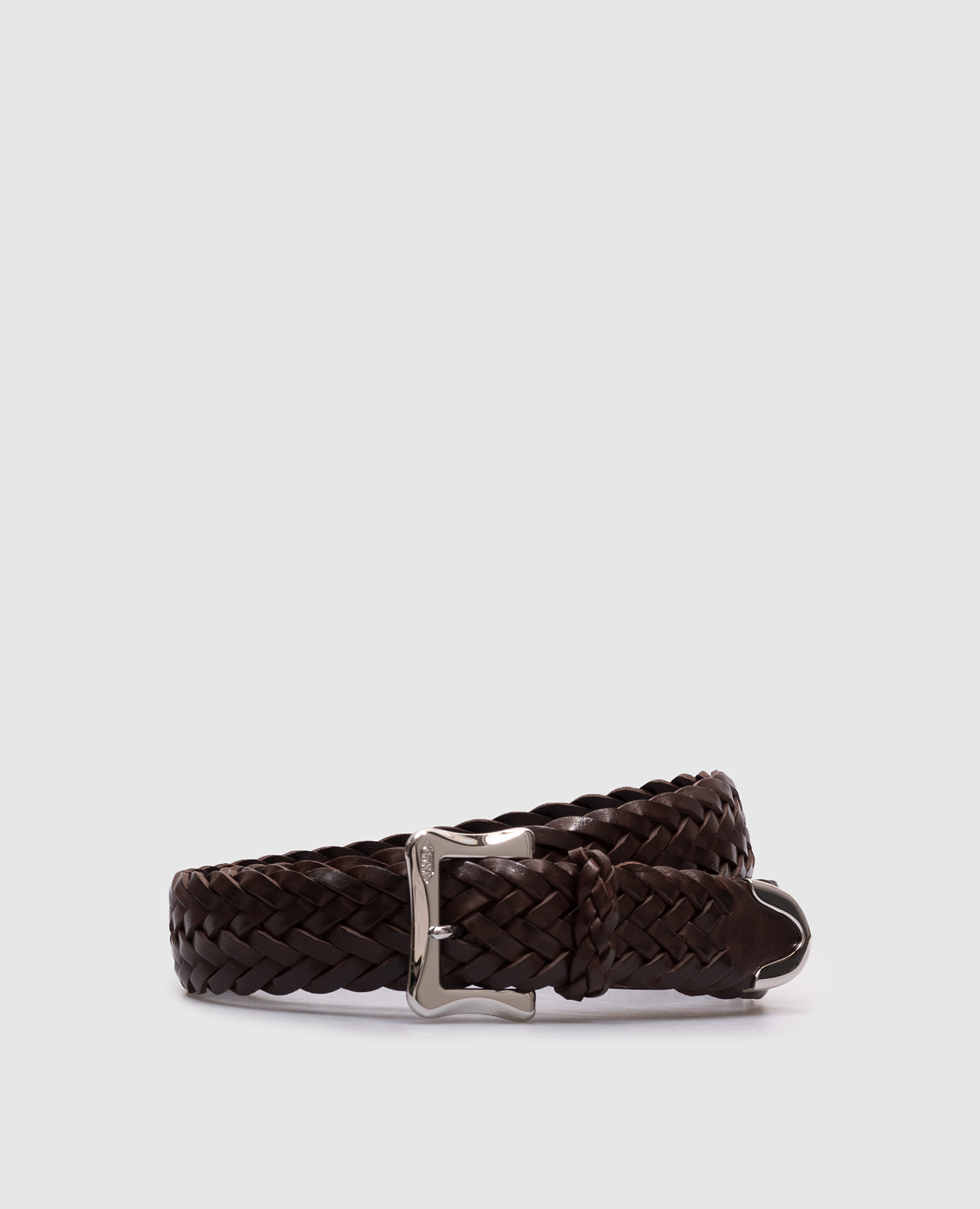 

Brown leather braided belt J&M DAVIDSON
