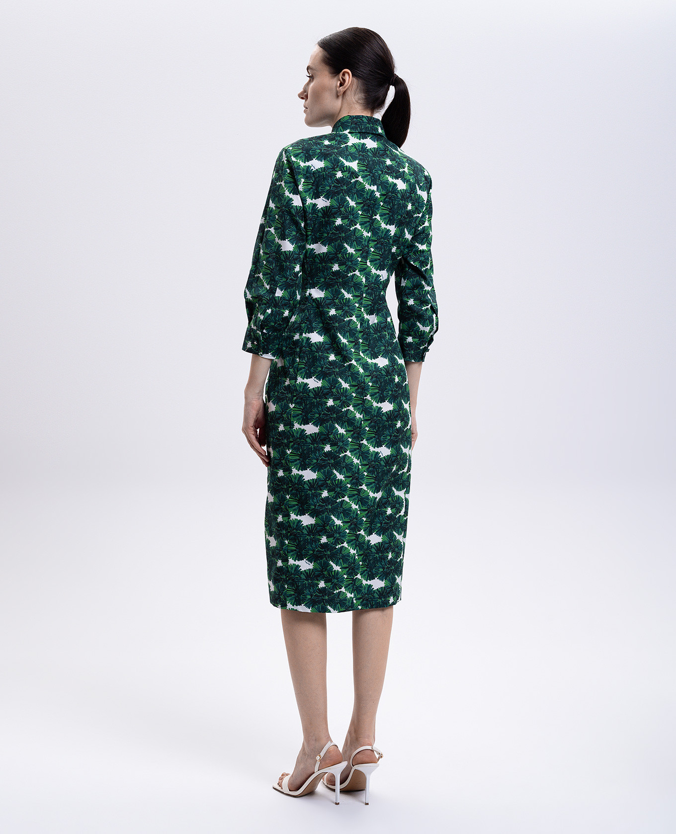 Green MAREMMA shirt dress with floral print Max Mara 4