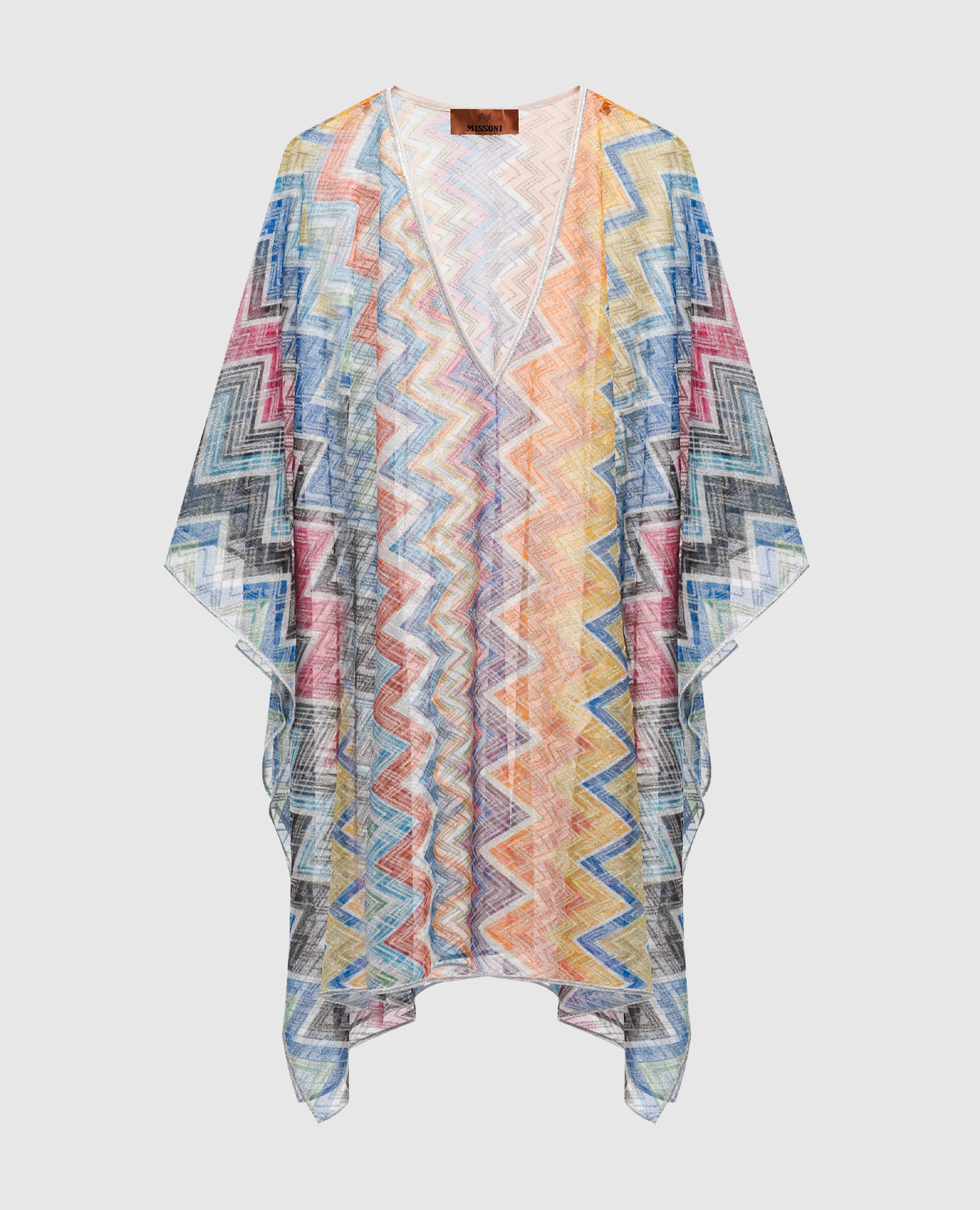 

Poncho in a geometric pattern with lurex Missoni, White