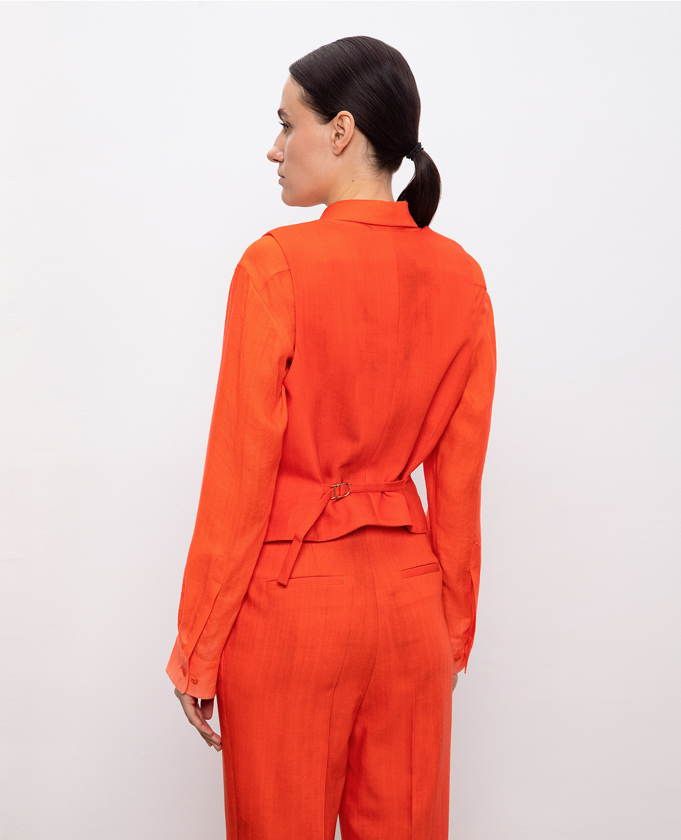 Coleridge orange vintage-effect wool vest Gabriela Hearst 4
