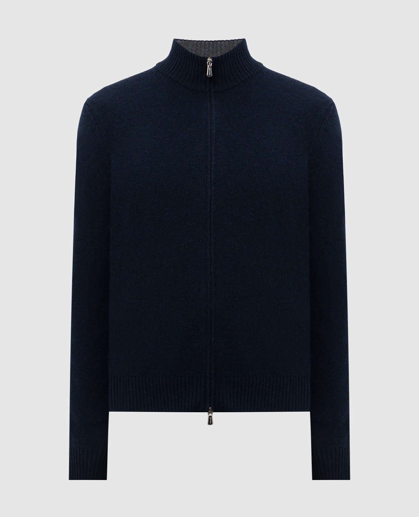 

Blue cashmere cardigan with logo Enrico Mandelli