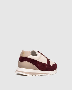 Brunello Cucinelli Leather sneakers with emblem MZUESLA289