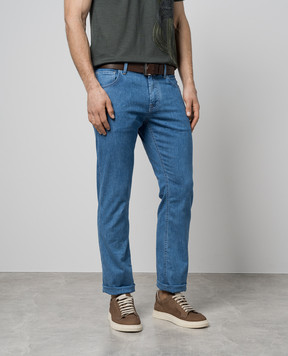 Stefano Ricci Blue jeans with metallic logo MST42S3250T0129