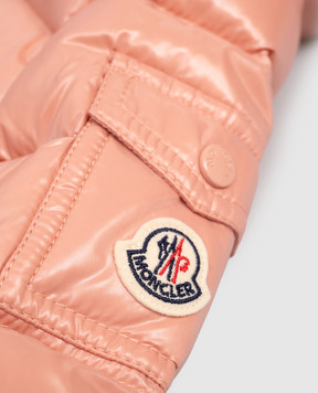 Moncler ENFANT Children's pink down jacket with logo patch K29511A00013597Z8
