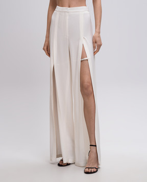 Thierry Mugler White wool pants with slits 25S1PA0493196