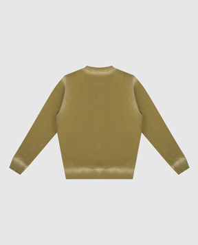 Off-White Children's green sweatshirt with Off logo print OBBA001F24FLE001
